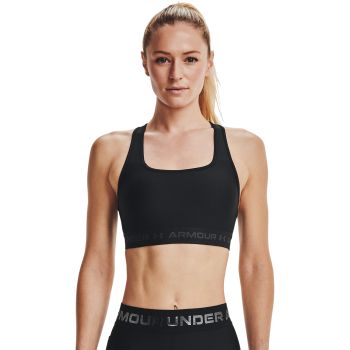 Under Armour CROSSBACK MID BRA, ženski top, crna